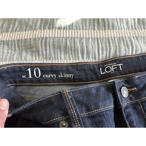 New Ann Taylor Loft Women's Curvy Skinny Dark Wash Denim Blue Jeans Size 10 NWT - Picture 6 of 7
